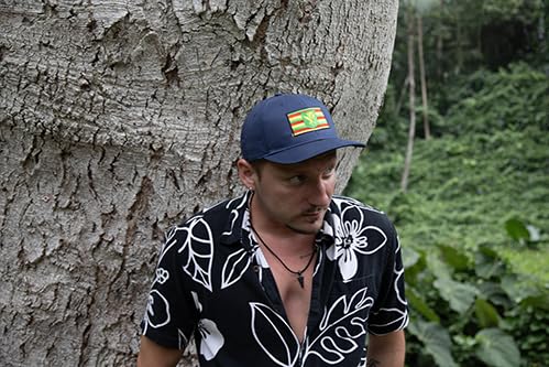 International Tie Kanaka Maoli Hat for Men and Women - Snapback Trucker Baseball Cap (All Navy)