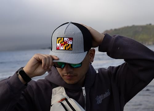 International Tie Maryland Flag Snapback Trucker Baseball Hat