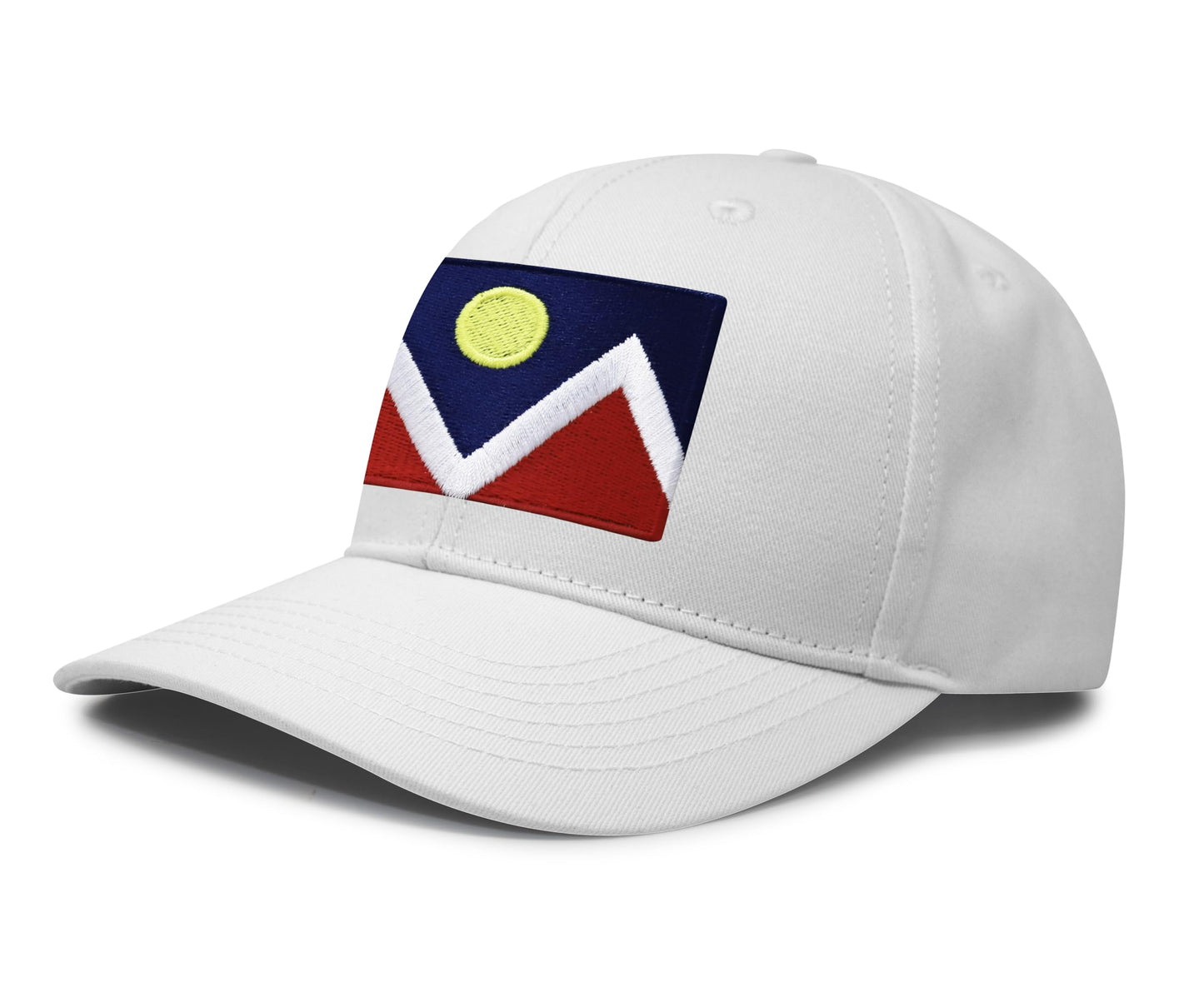 International Tie Denver Flag Trucker Hat for Men and Women â Snapback Baseball Cap (All White)