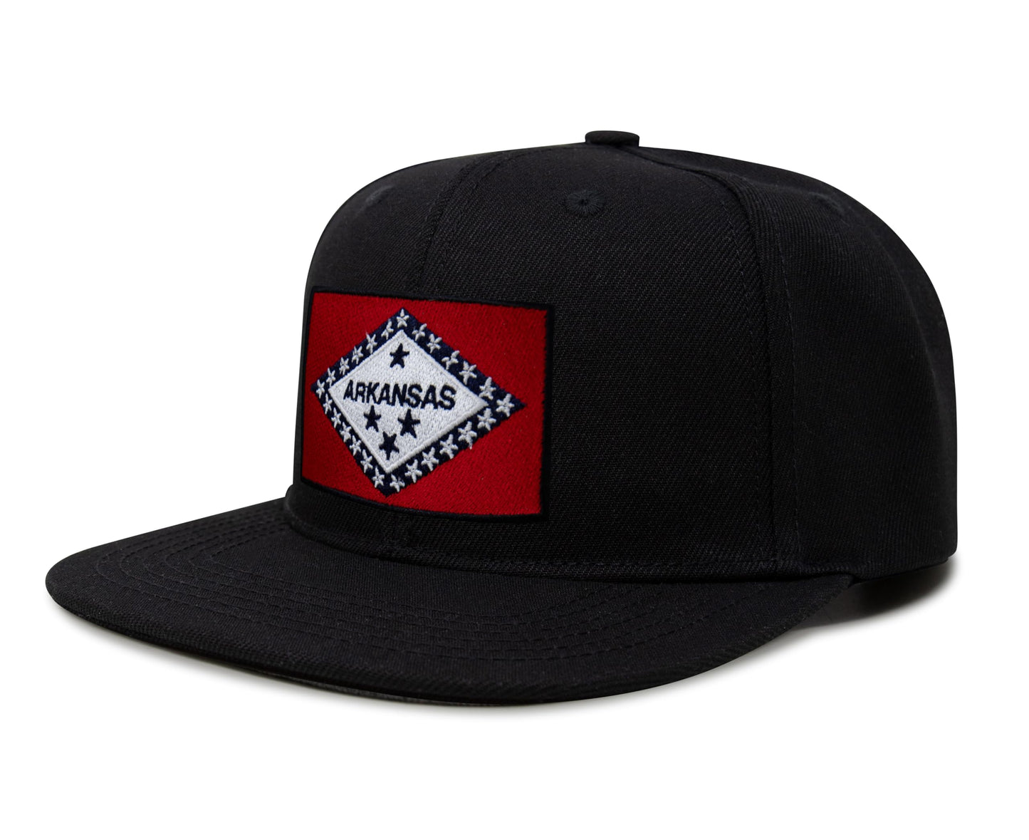 Arkansas Flag Hat for Men and Women – Snapback Trucker Baseball Cap by International Tie (Black Flatbill)