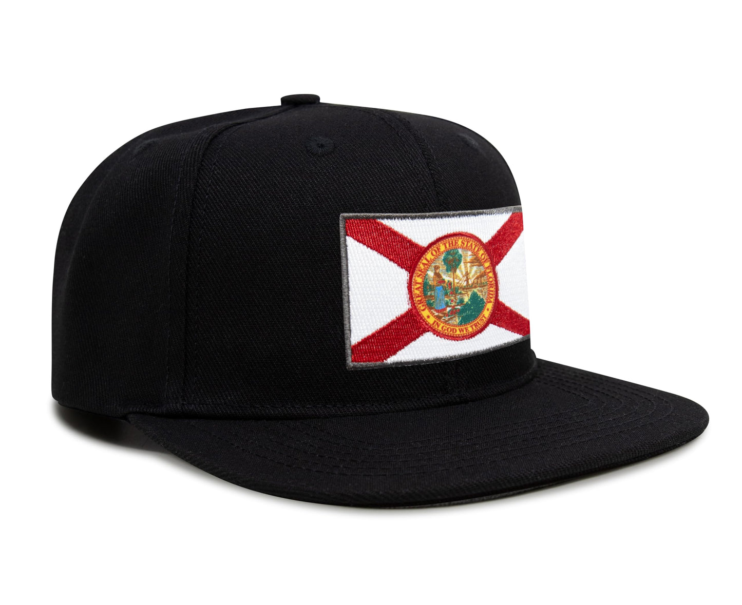International Tie Florida Flag Hat for Men and Women – Snapback Trucker Baseball Cap (Black Flatbill)