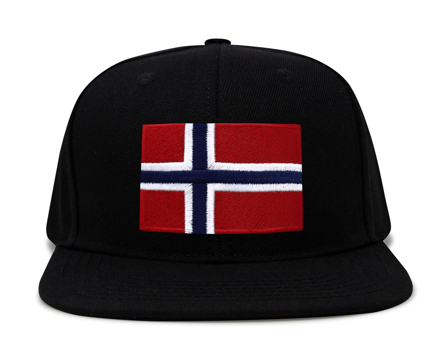 International Tie Norway Hat for Men and Women - Snapback Trucker Baseball Cap (Black Flatbill)