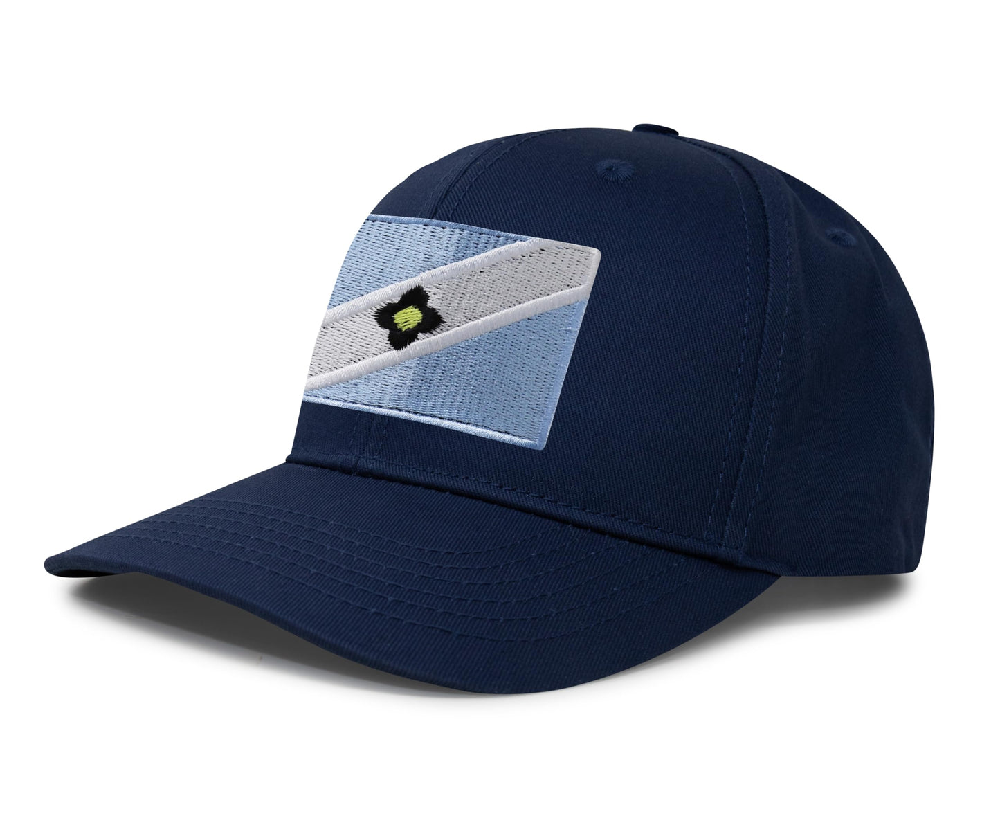 International Tie Madison Flag Trucker Hat for Men and Women - Snapback Baseball Cap (All Navy)