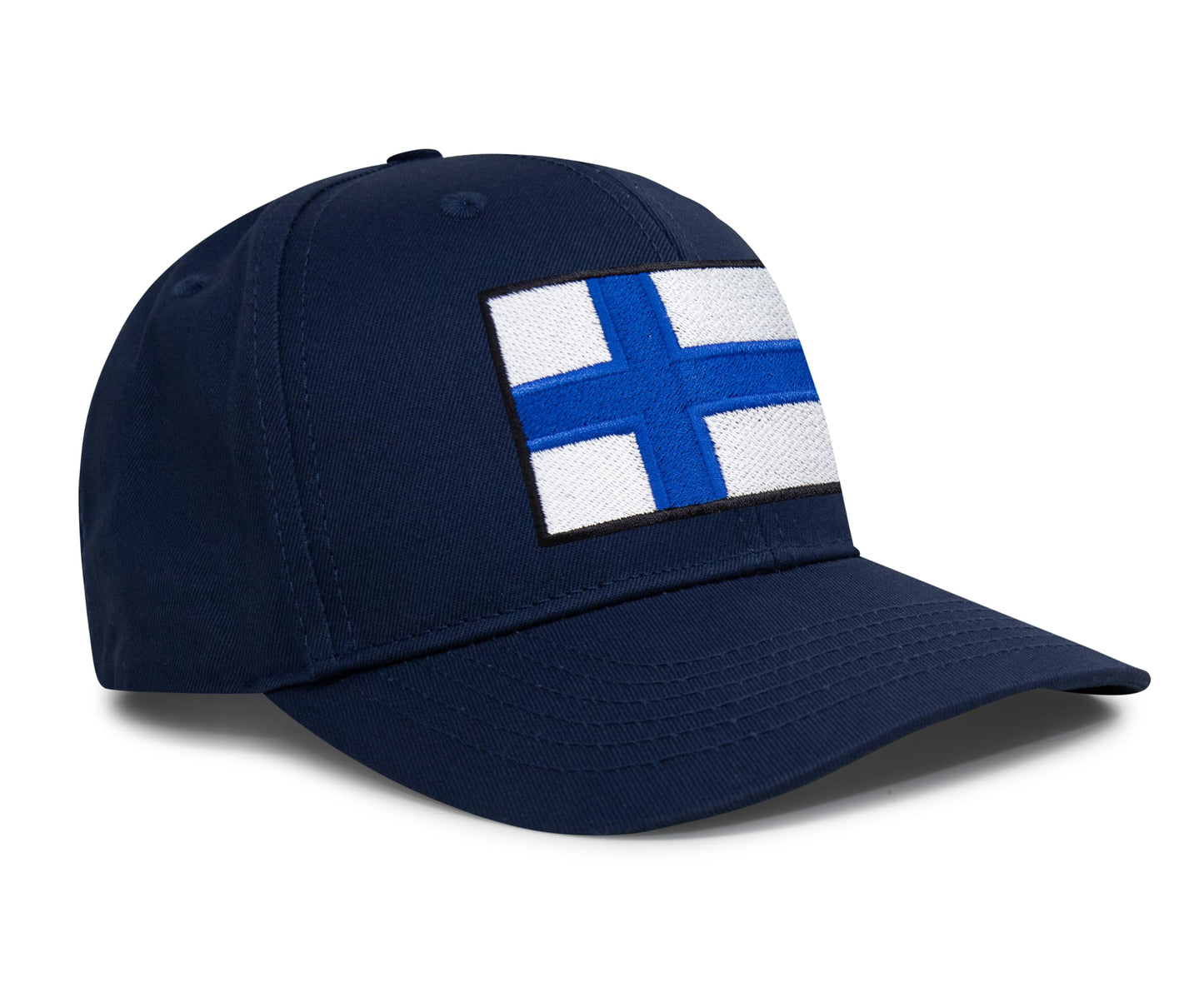 International Tie Finland Flag Hat for Men and Women - Adjustable Snapback Trucker Baseball Cap (All Navy)
