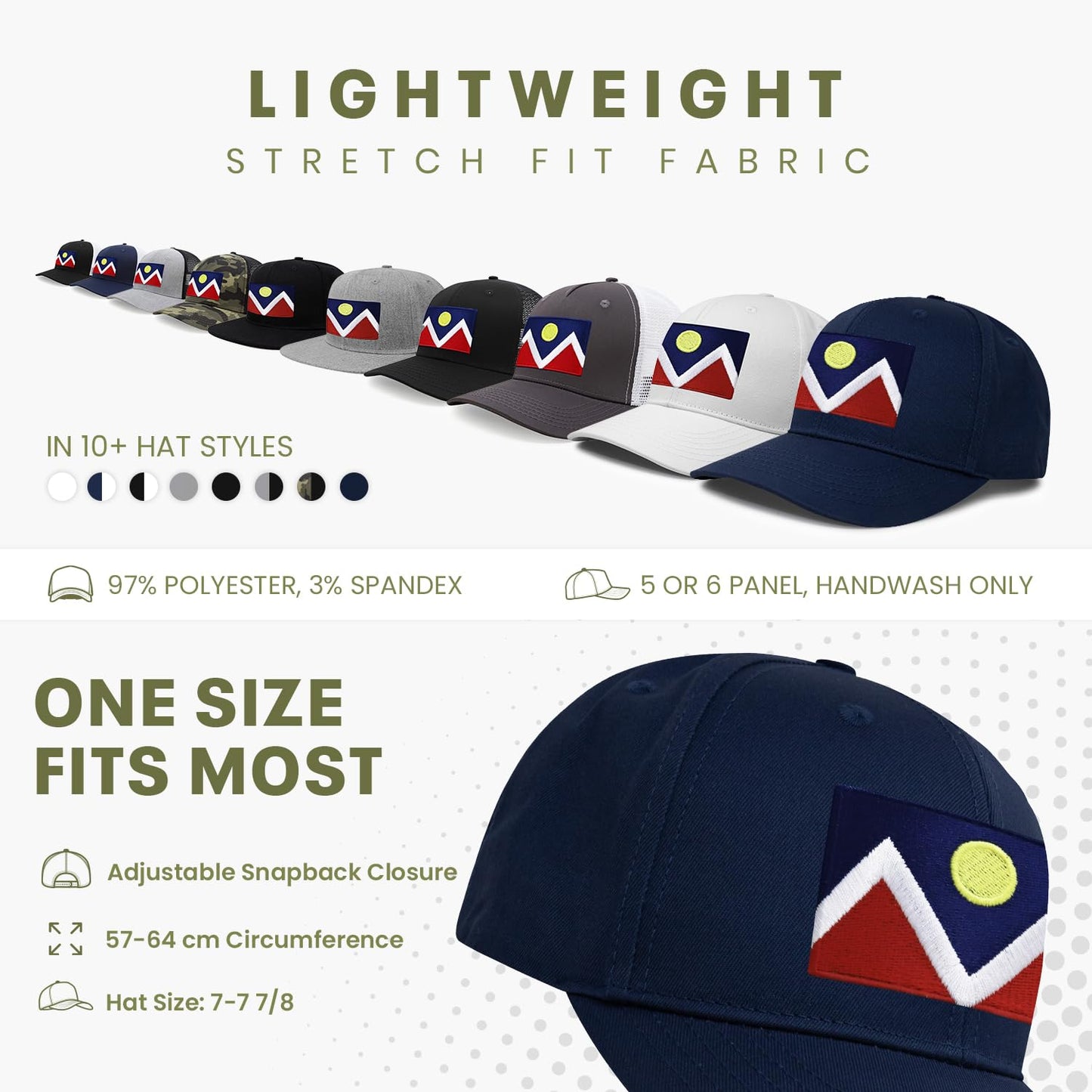 International Tie Denver Flag Trucker Hat for Men and Women â Snapback Baseball Cap (All Navy)