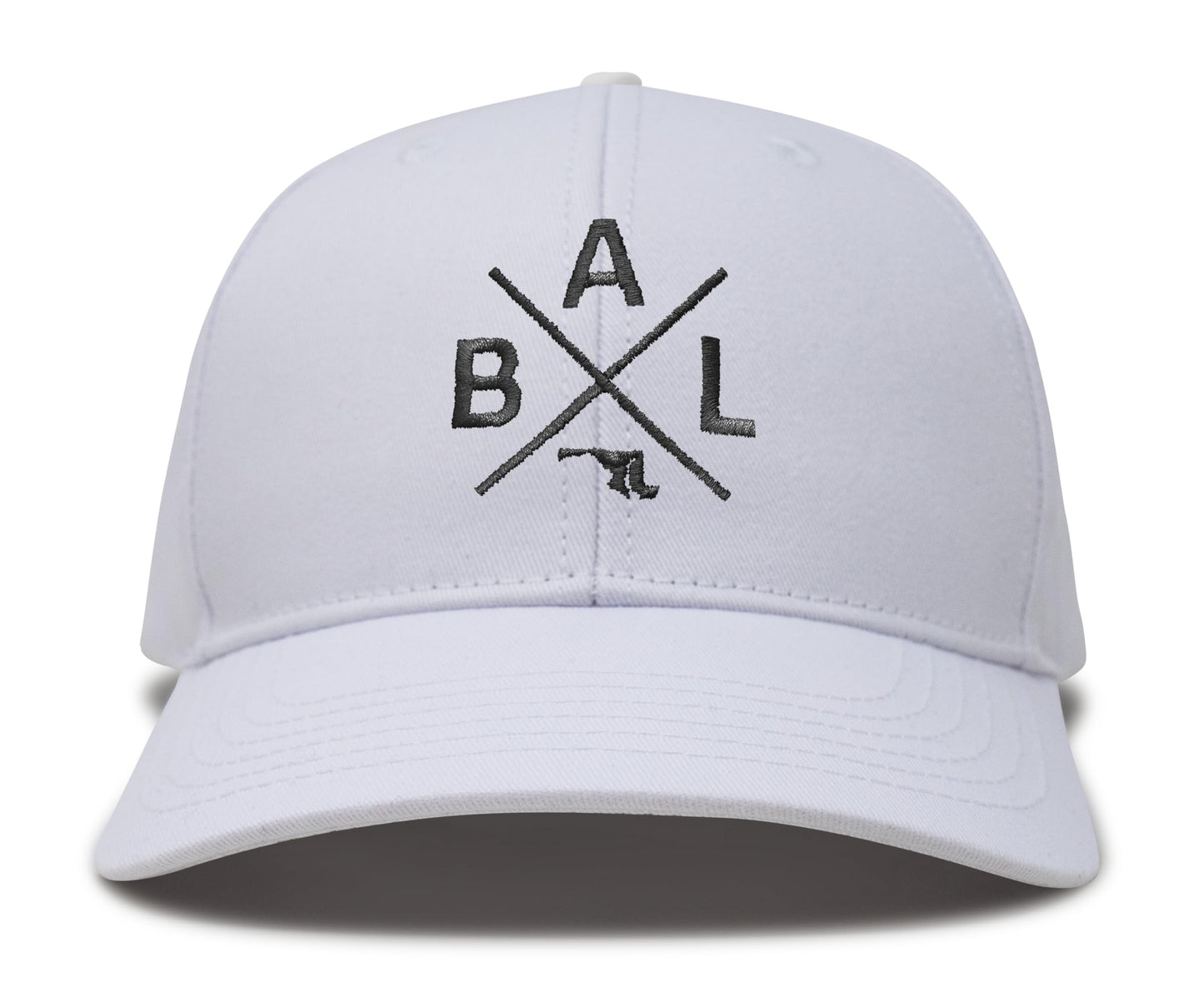 International Tie Baltimore BAL Hat for Men and Women - Snapback Trucker Baseball Cap (All White)