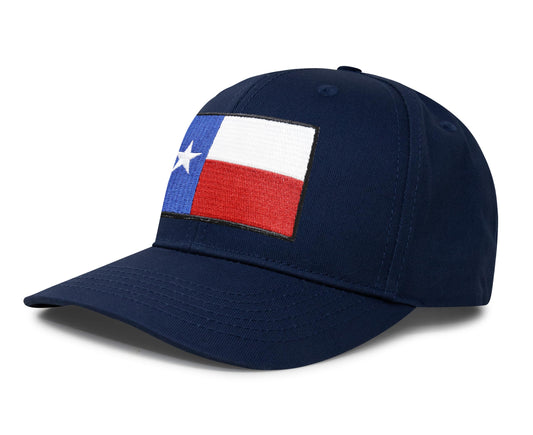 International Tie Texas Flag Hat for Men and Women - Snapback Trucker Baseball Cap (All Navy)