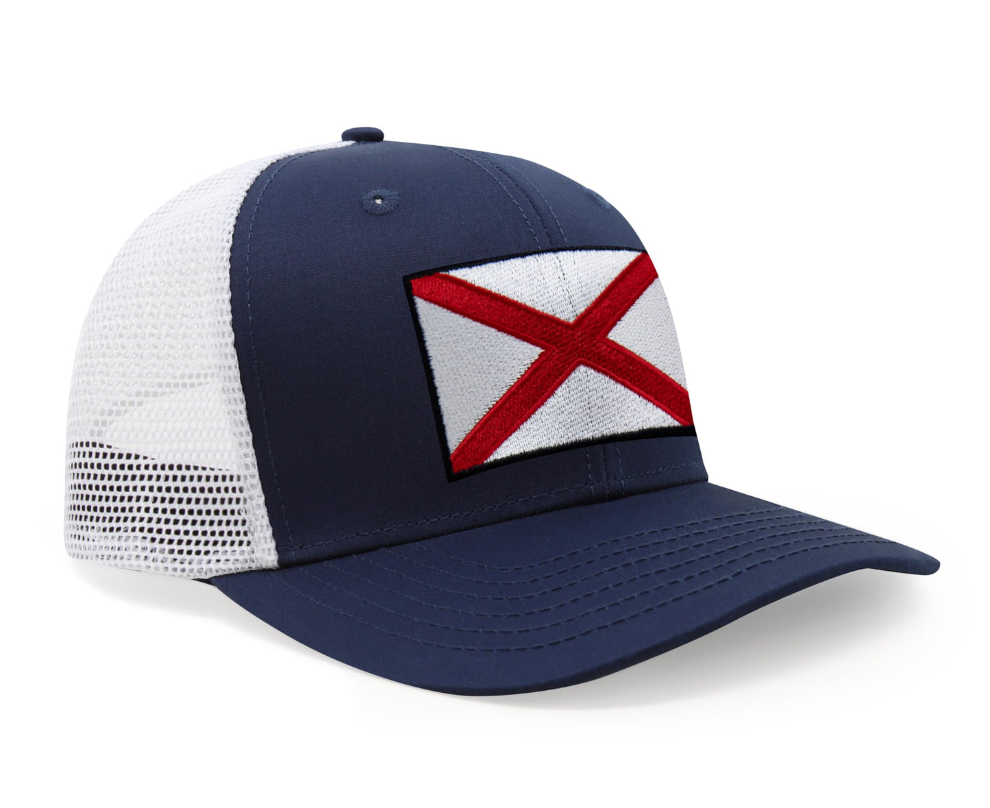 Alabama Flag Hat for Men and Women – Snapback Trucker Baseball Cap by International Tie (Navy White)