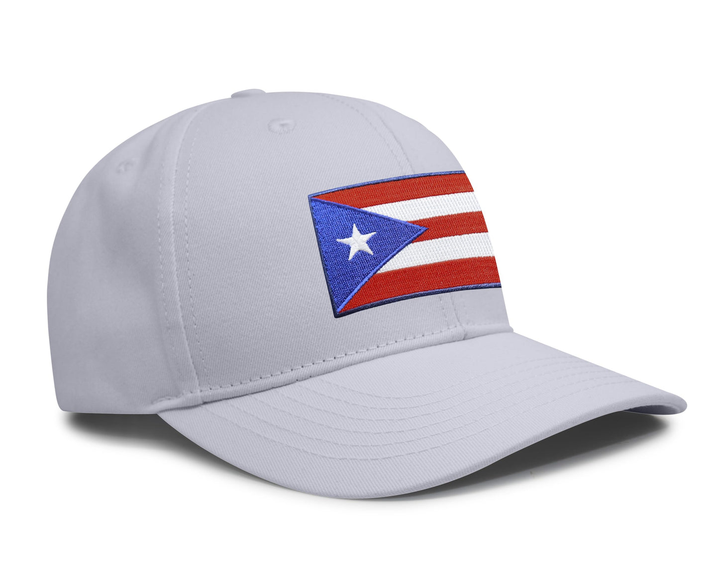 International Tie Puerto Rico Flag Hat for Men and Women – Snapback Trucker Baseball Cap (All White)
