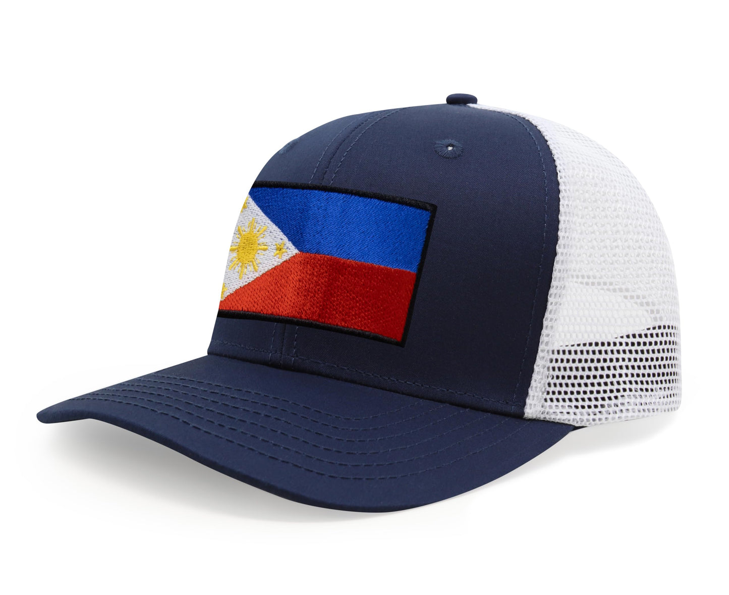 International Tie Philippines hat for Men and Women - Snapback Trucker Baseball Cap (Navy White)