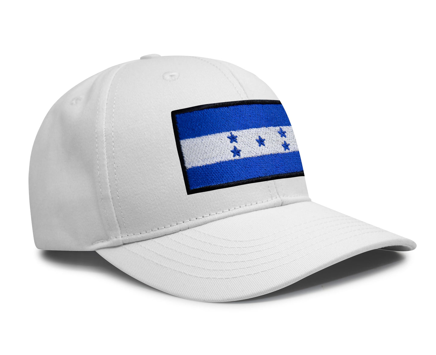 International Tie Honduras Flag Hat for Men and Women - Adjustable Snapback Trucker Baseball Cap (All White)