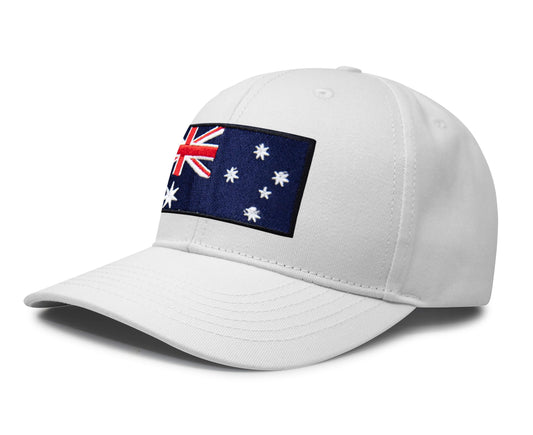 Australia Flag Hat for Men and Women – Snapback Trucker Baseball Cap by International Tie (All White)