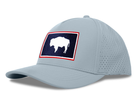 Performance Golf Hat – Adjustable Snapback Trucker Baseball Cap for Men & Women - Jetset Series (Wyoming, Sky Blue)