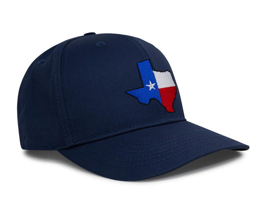International Tie Hat for Men and Women, Adjustable Snapback Trucker Baseball Cap with Embroidered Patch (Texas, All Navy)