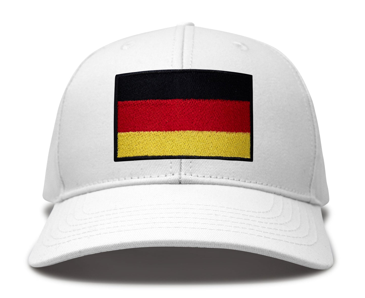 International Tie Germany Flag Hat for Men and Women - Adjustable Snapback Trucker Baseball Cap (All White)