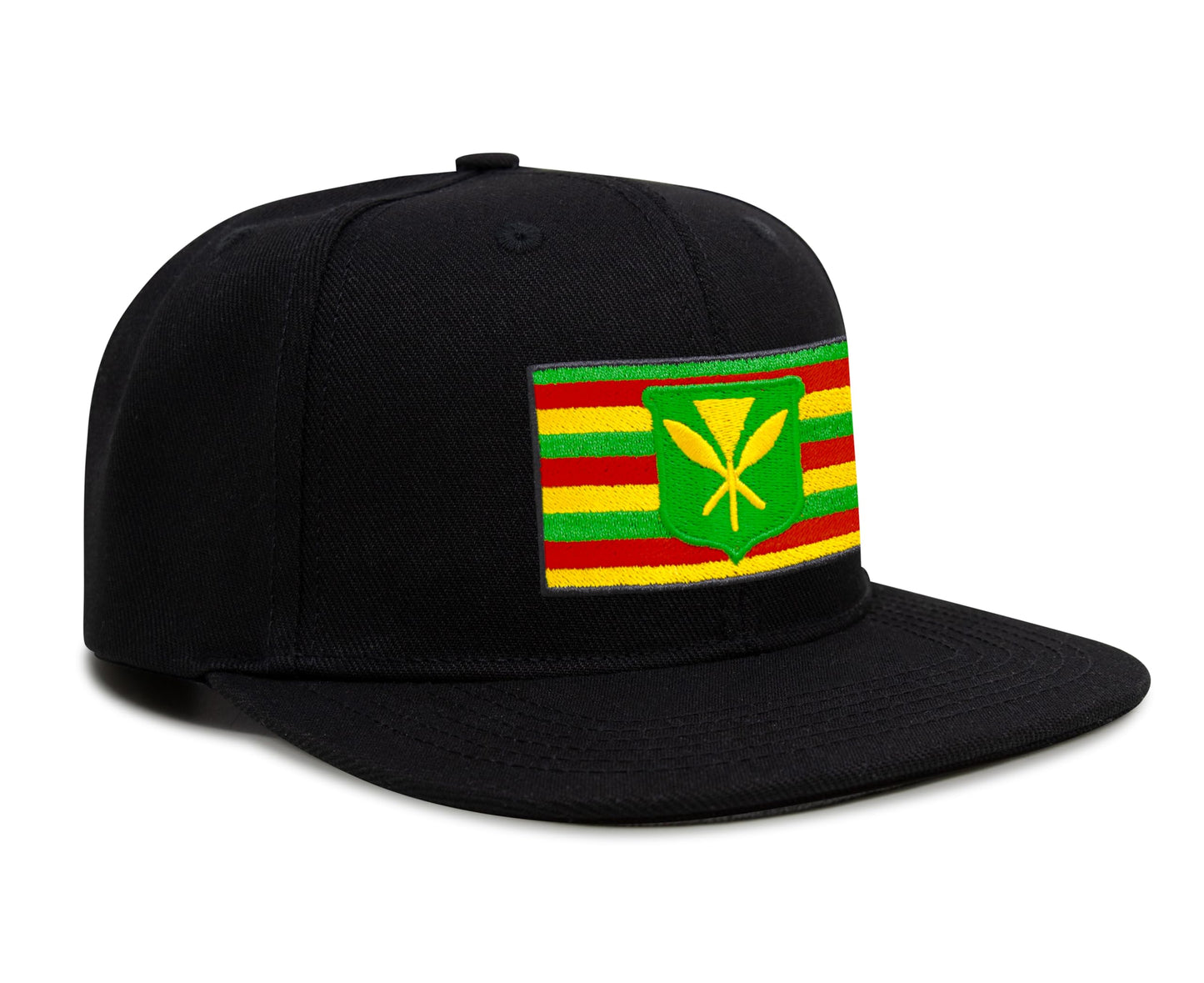 International Tie Kanaka Maoli Hat for Men and Women - Snapback Trucker Baseball Cap (Black Flatbill)