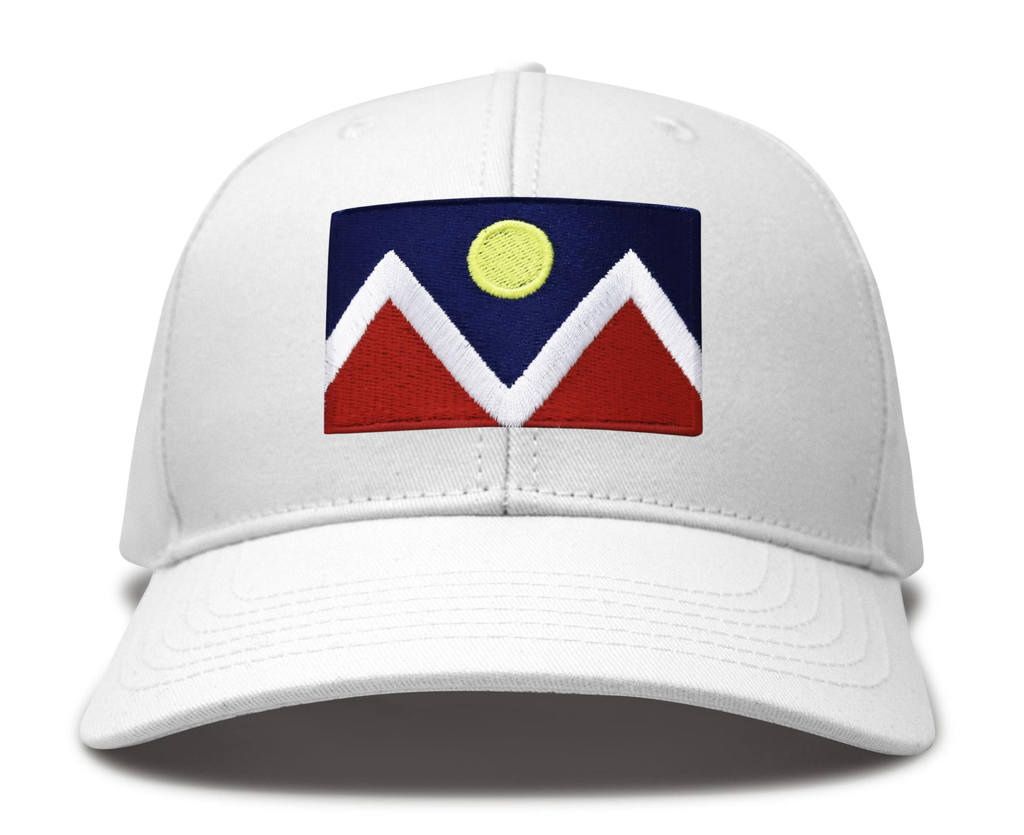 International Tie Denver Flag Trucker Hat for Men and Women â Snapback Baseball Cap (All White)
