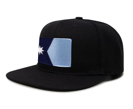 International Tie State Hat for Men and Women, Adjustable Snapback Trucker Baseball Cap with Embroidered Patch (Minnesota, Black Flatbill) - International Tie