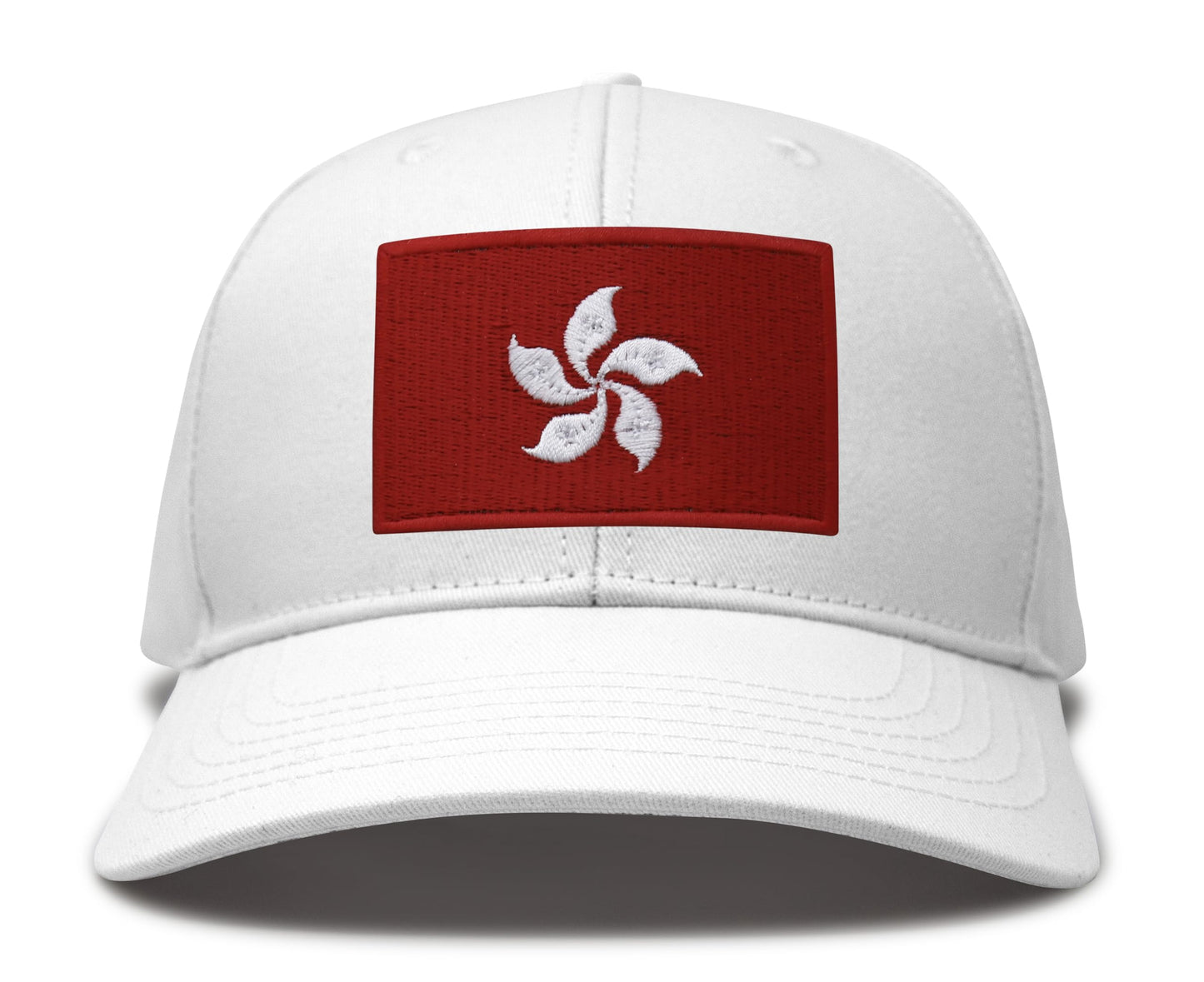 International Tie Hong Kong Flag Hat for Men and Women – Snapback Trucker Baseball Cap (All White)