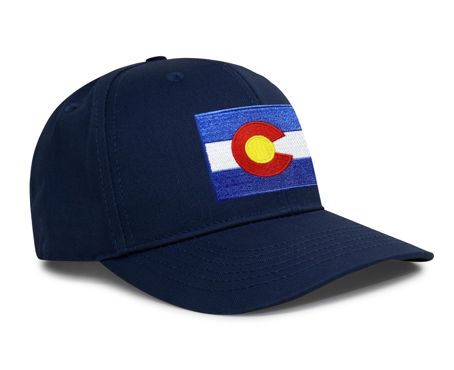 International Tie Colorado Flag Hat for Men and Women - Snapback Trucker Baseball Cap (All Navy)