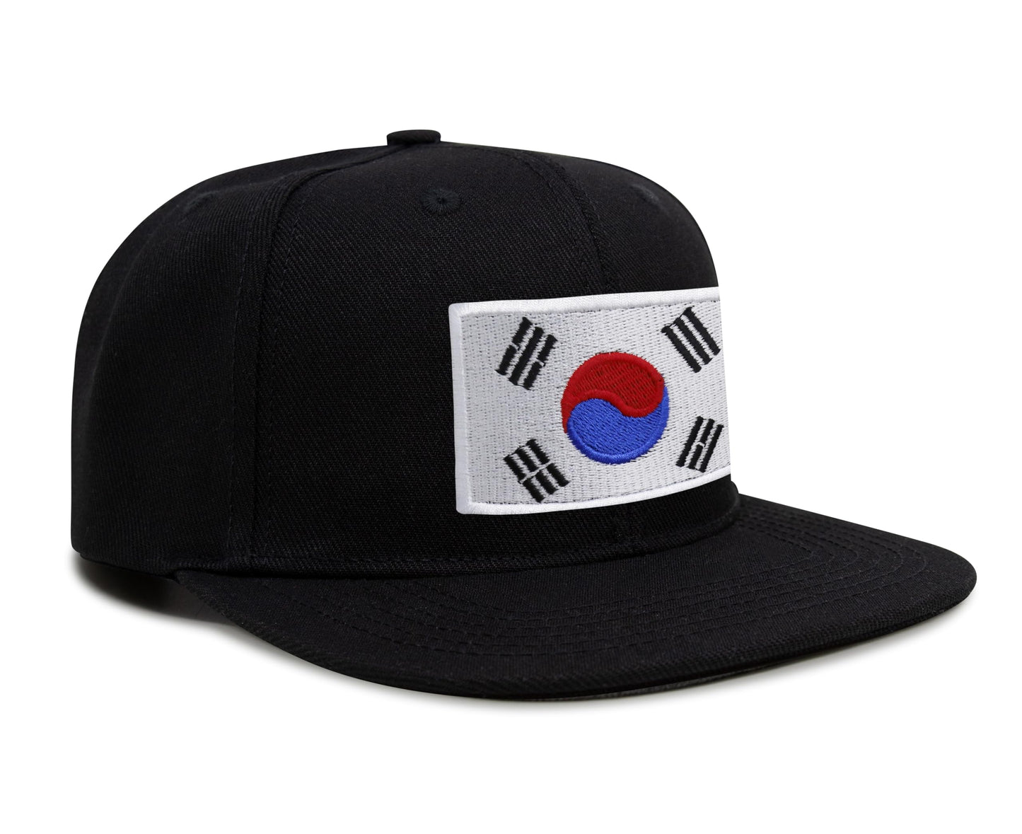 International Tie South Korea Hat for Men and Women - Snapback Trucker Baseball Cap (Black Flatbill)