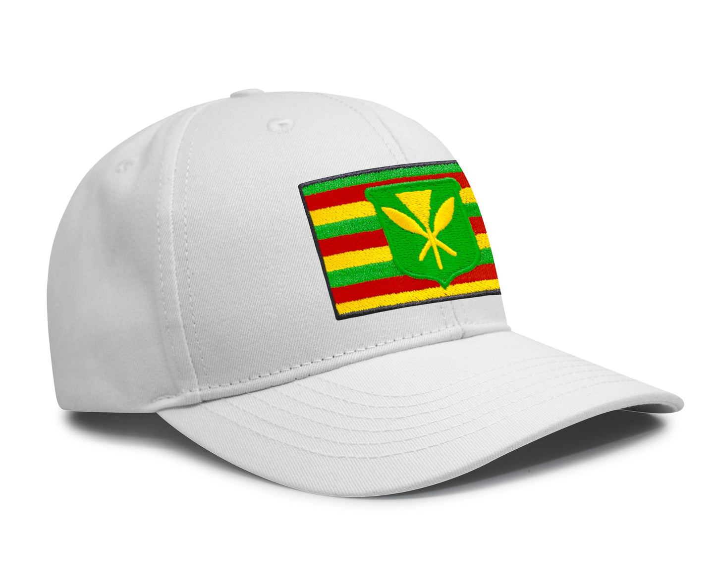 International Tie Kanaka Maoli Hat for Men and Women - Snapback Trucker Baseball Cap (All White)