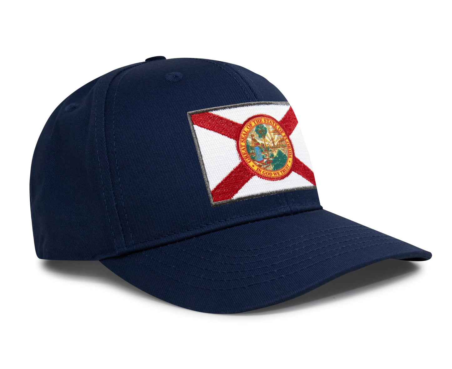 International Tie Florida Flag Hat for Men and Women – Snapback Trucker Baseball Cap (All Navy)