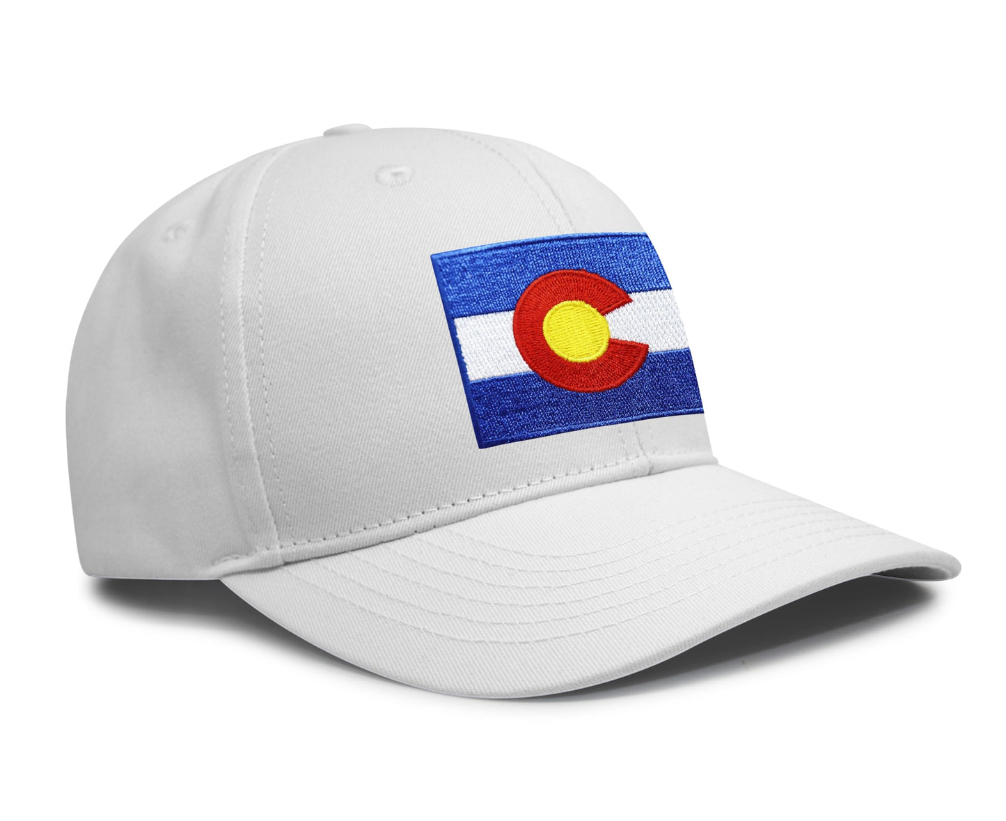 International Tie Colorado Flag Hat for Men and Women - Snapback Trucker Baseball Cap (All White)