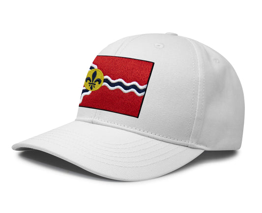 St. Louis Flag Hat for Men and Women – Snapback Trucker Baseball Cap by International Tie (All White) - International Tie