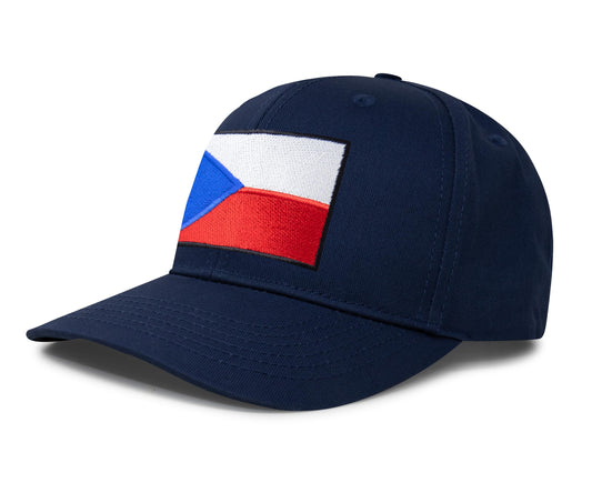 Czech Republic Flag Hat for Men and Women – Adjustable Snapback Baseball Cap by International Tie (All Navy) - International Tie