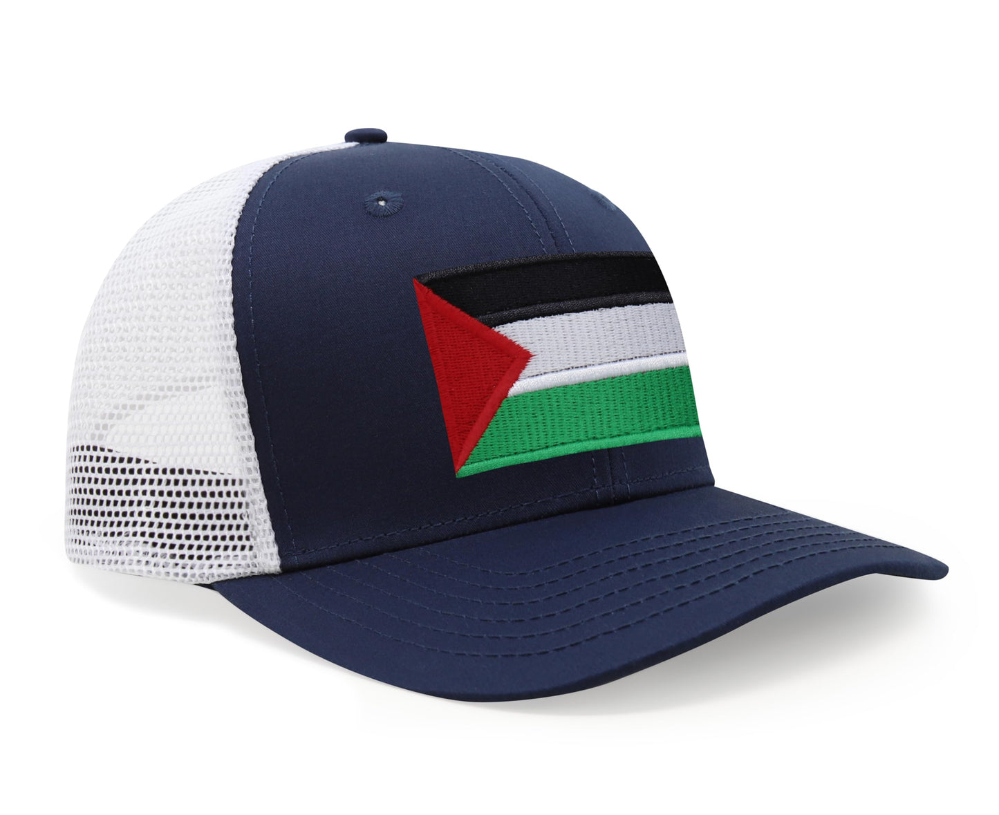 Palestine Flag Hat for Men and Women – Snapback Trucker Baseball Cap by International Tie (Navy White)
