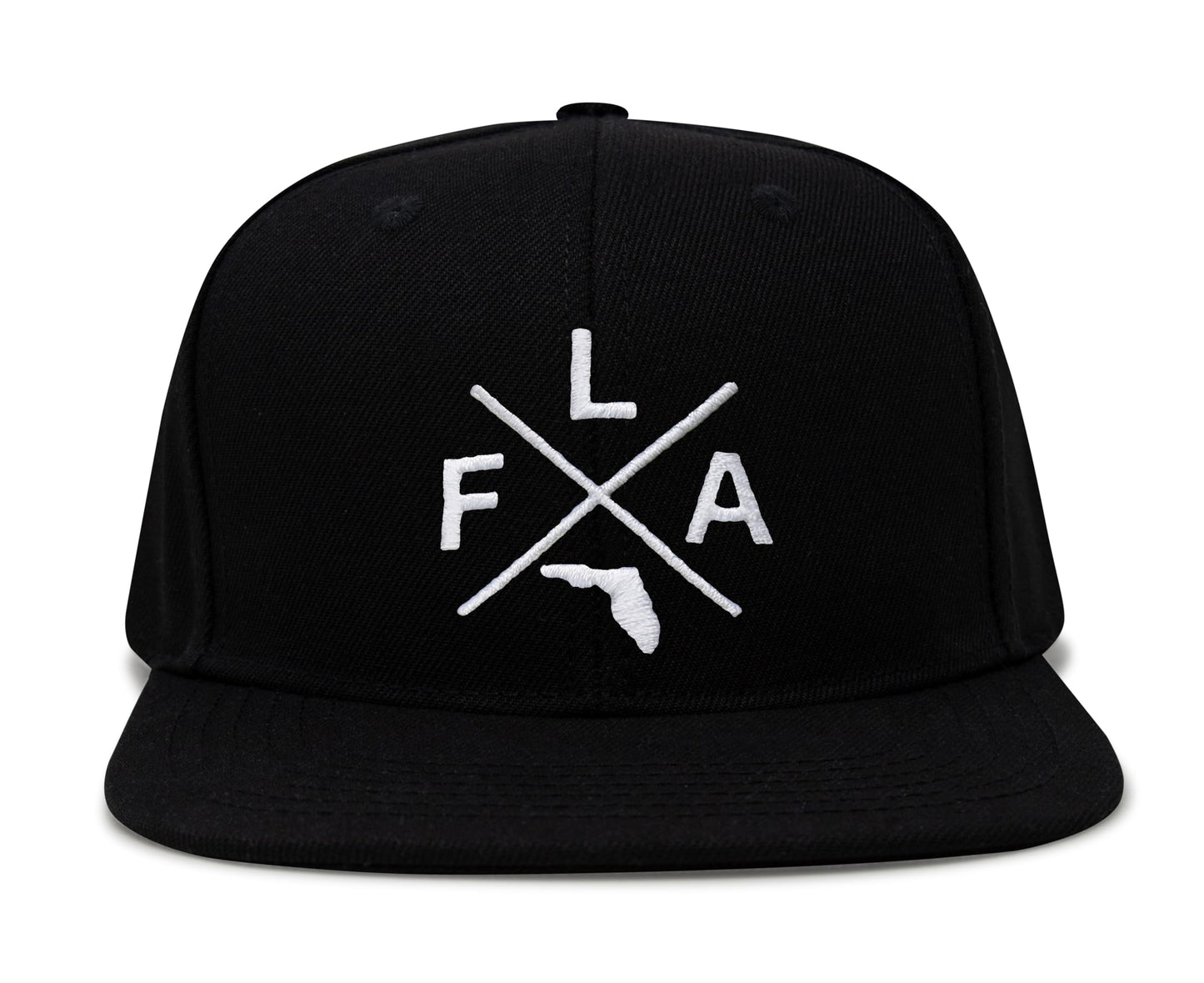 International Tie Premium Florida FLA Hat for Men and Women – Snapback Trucker Baseball Cap (Black Flatbill)