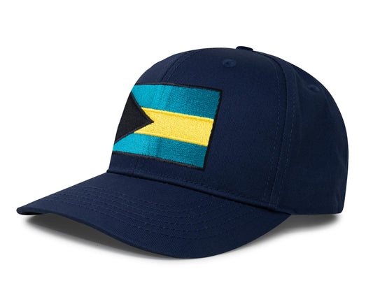 Bahamas Flag Hat for Men and Women – Adjustable Bahamian Snapback Baseball Cap by International Tie (All Navy) - International Tie