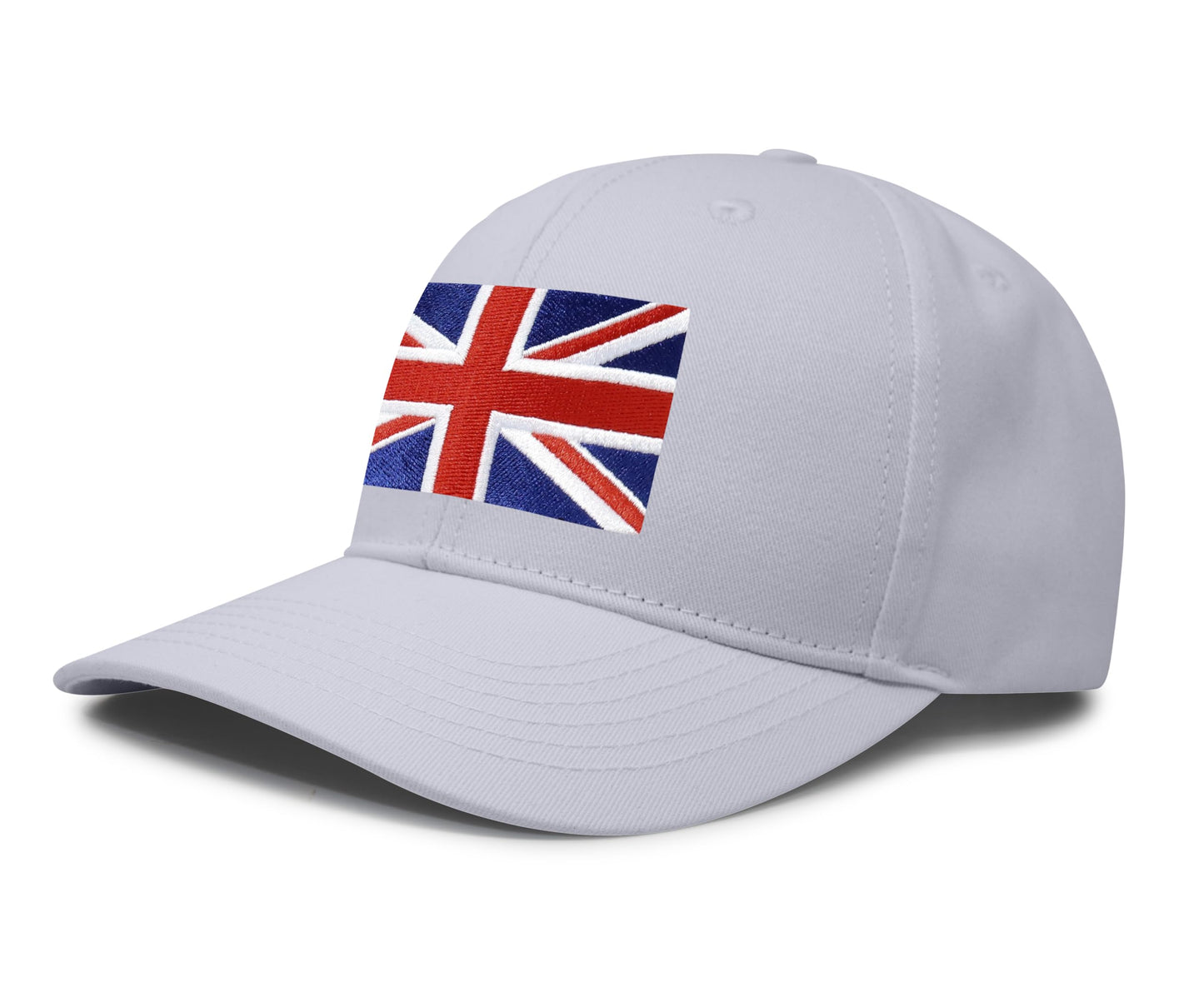 International Tie Union Jack British Flag Hat for Men and Women - United Kingdom UK Britain England London State Flag Trucker Baseball Snapback Cap (All White)