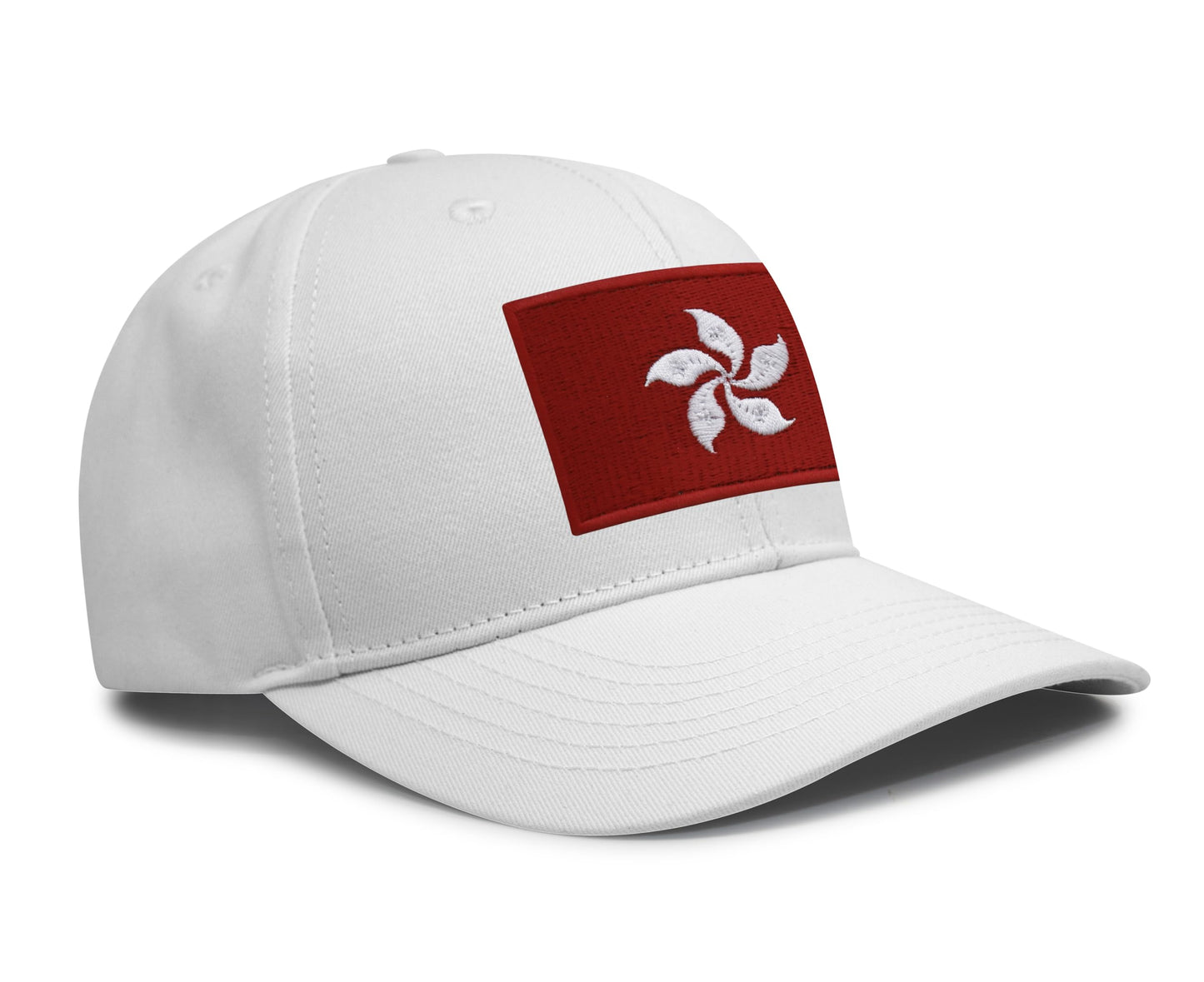International Tie Hong Kong Flag Hat for Men and Women – Snapback Trucker Baseball Cap (All White)
