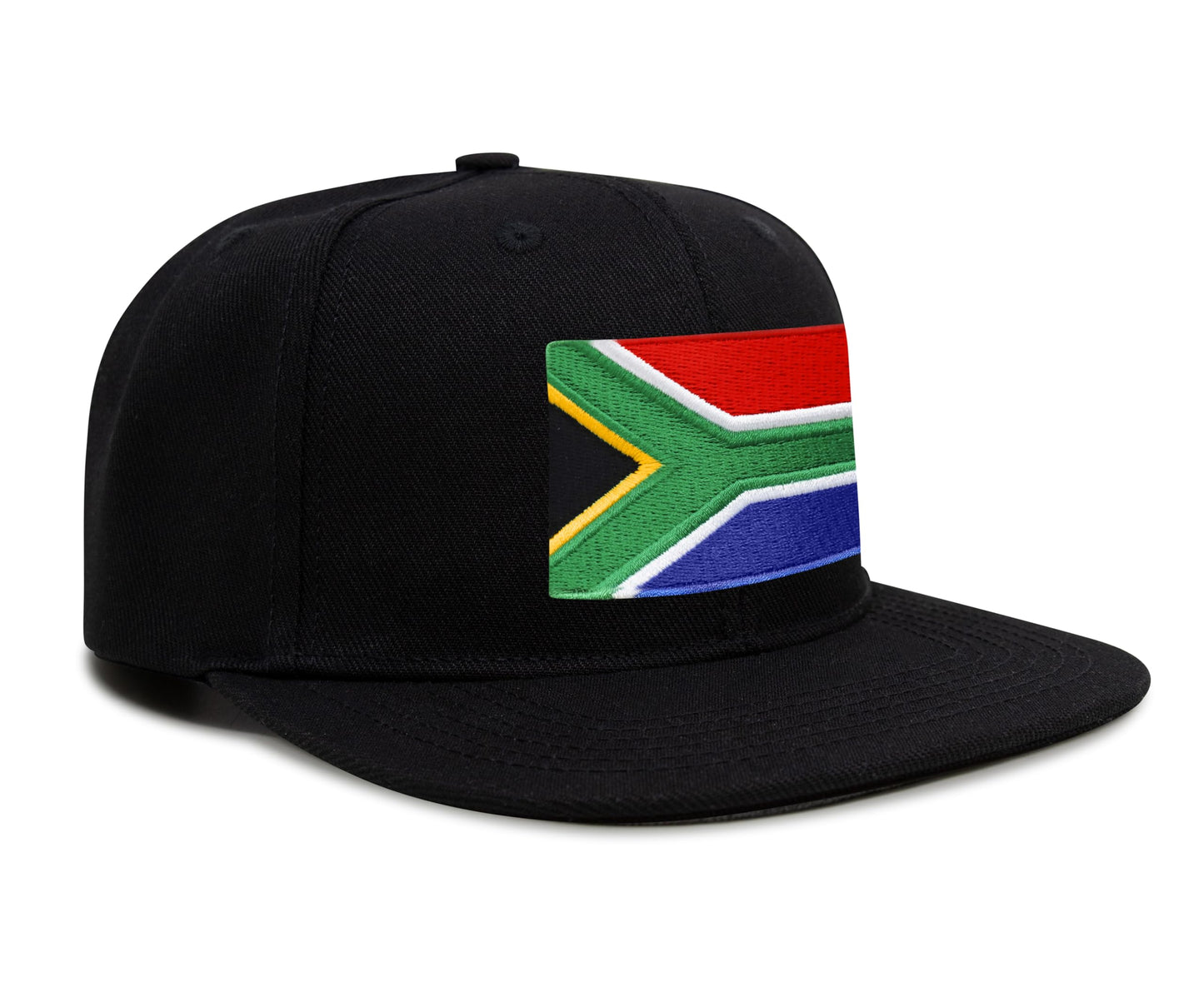 South Africa Flag Hat for Men and Women - Snapback Trucker Baseball Cap (Black Flatbill)