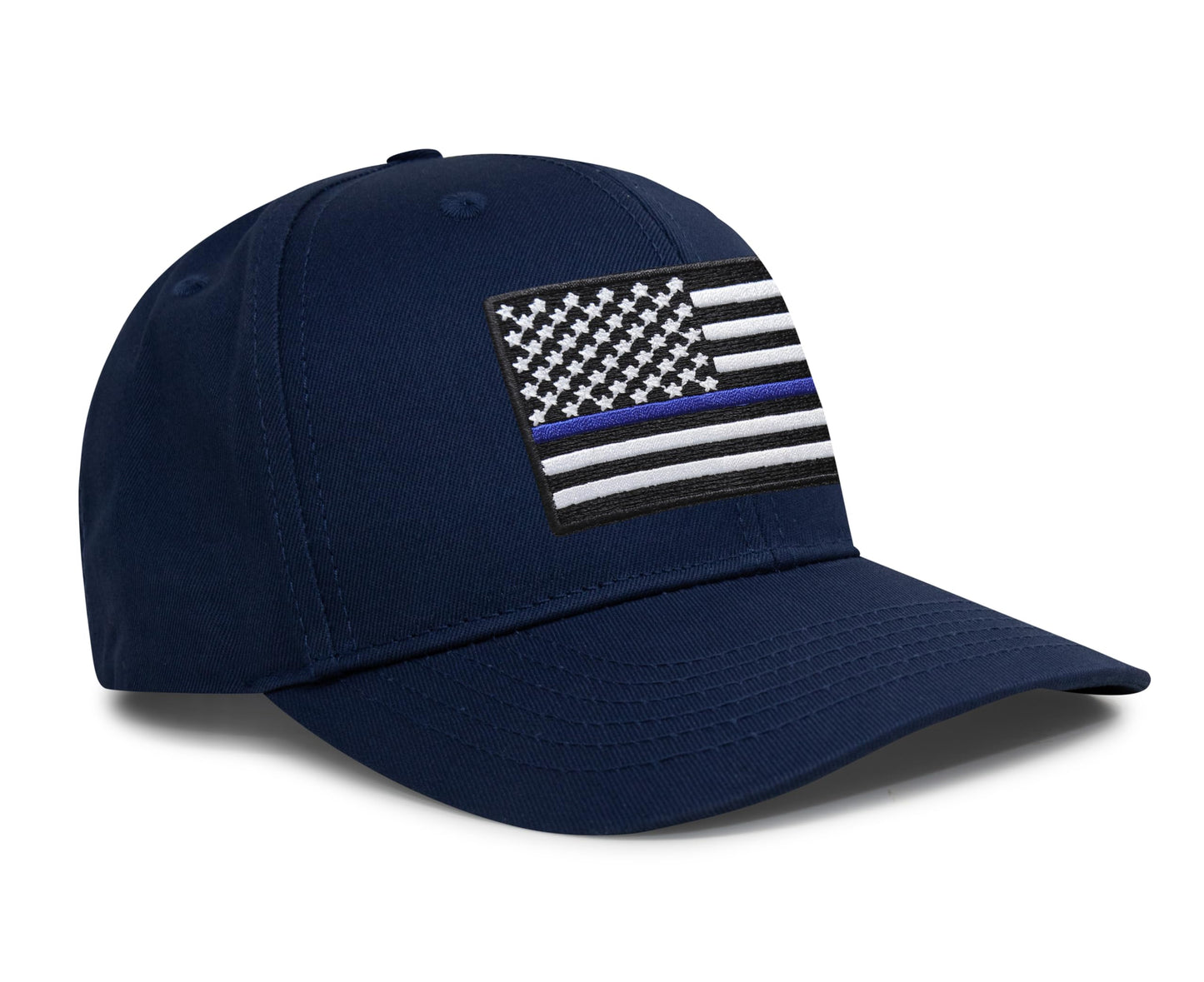 International Tie Thin Blue Line Hat for Men and Women - Snapback Trucker Baseball Cap (All Navy)