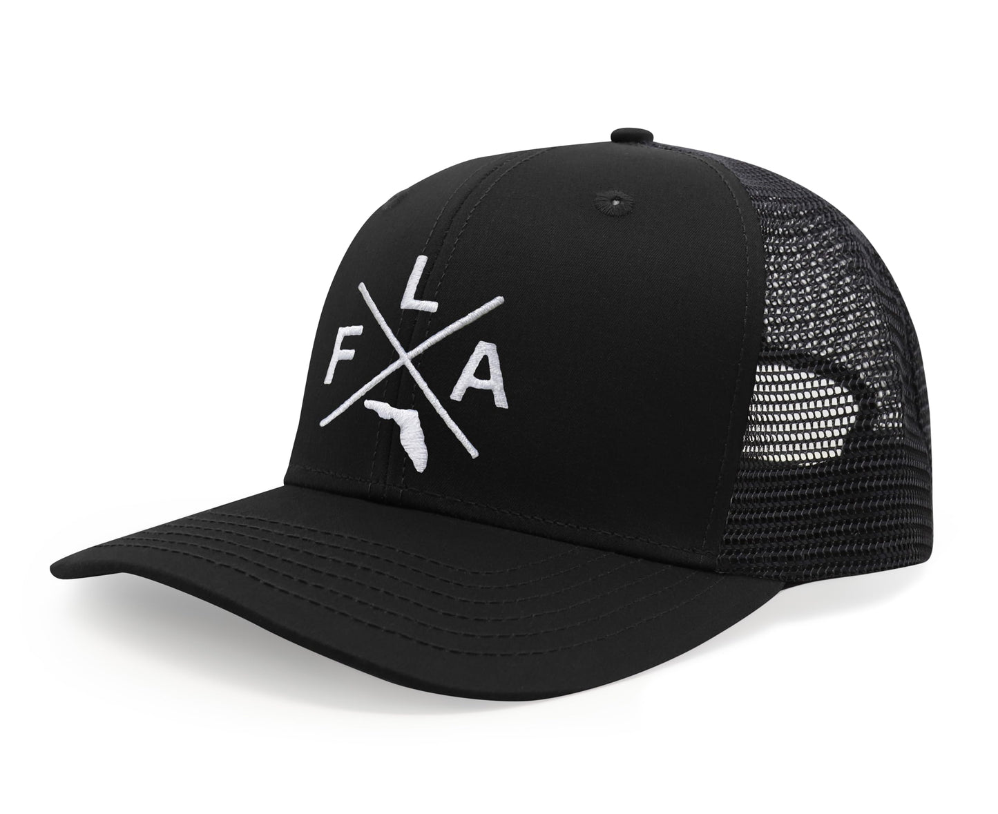 International Tie Premium Florida FLA Hat for Men and Women – Snapback Trucker Baseball Cap (All Black)