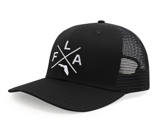 Florida - FLA Cross Logo Snapback | All Black - International Tie