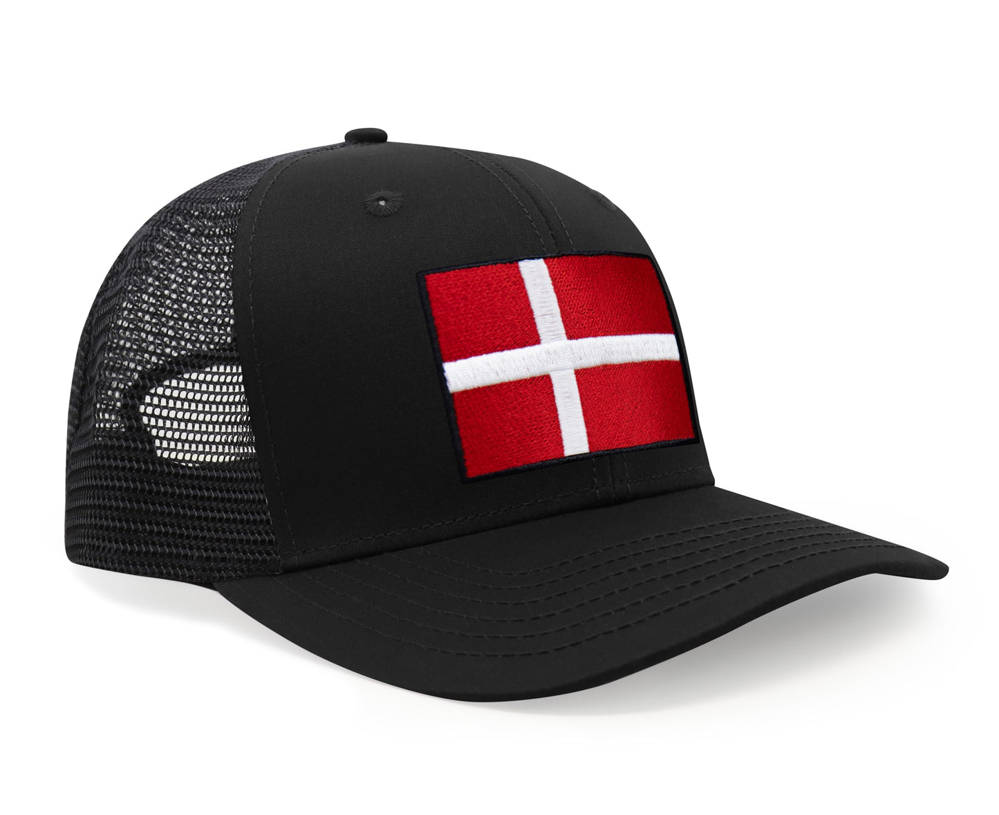 Denmark Flag Hat for Men and Women – Adjustable Snapback Baseball Cap by International Tie (All Black)