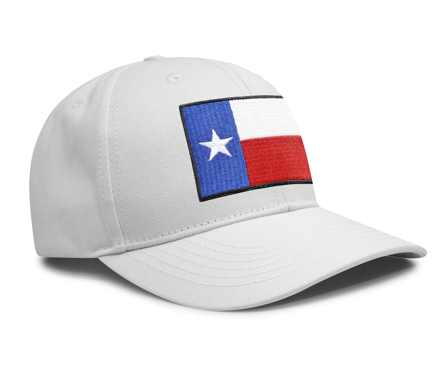International Tie Texas Flag Hat for Men and Women - Snapback Trucker Baseball Cap (All White)