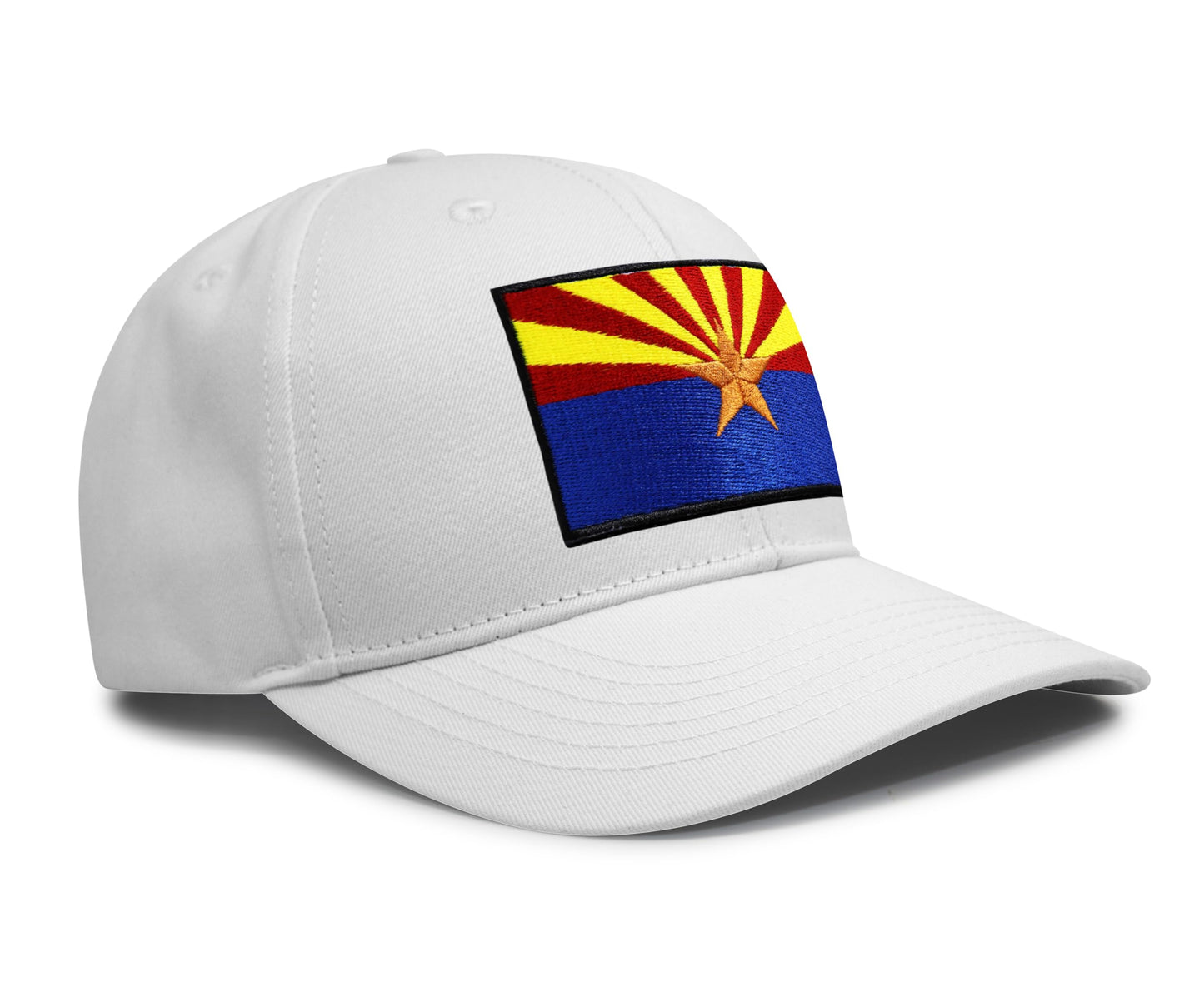 International Tie Arizona Flag Hat for Men and Women - Snapback Trucker Baseball Cap (All White)