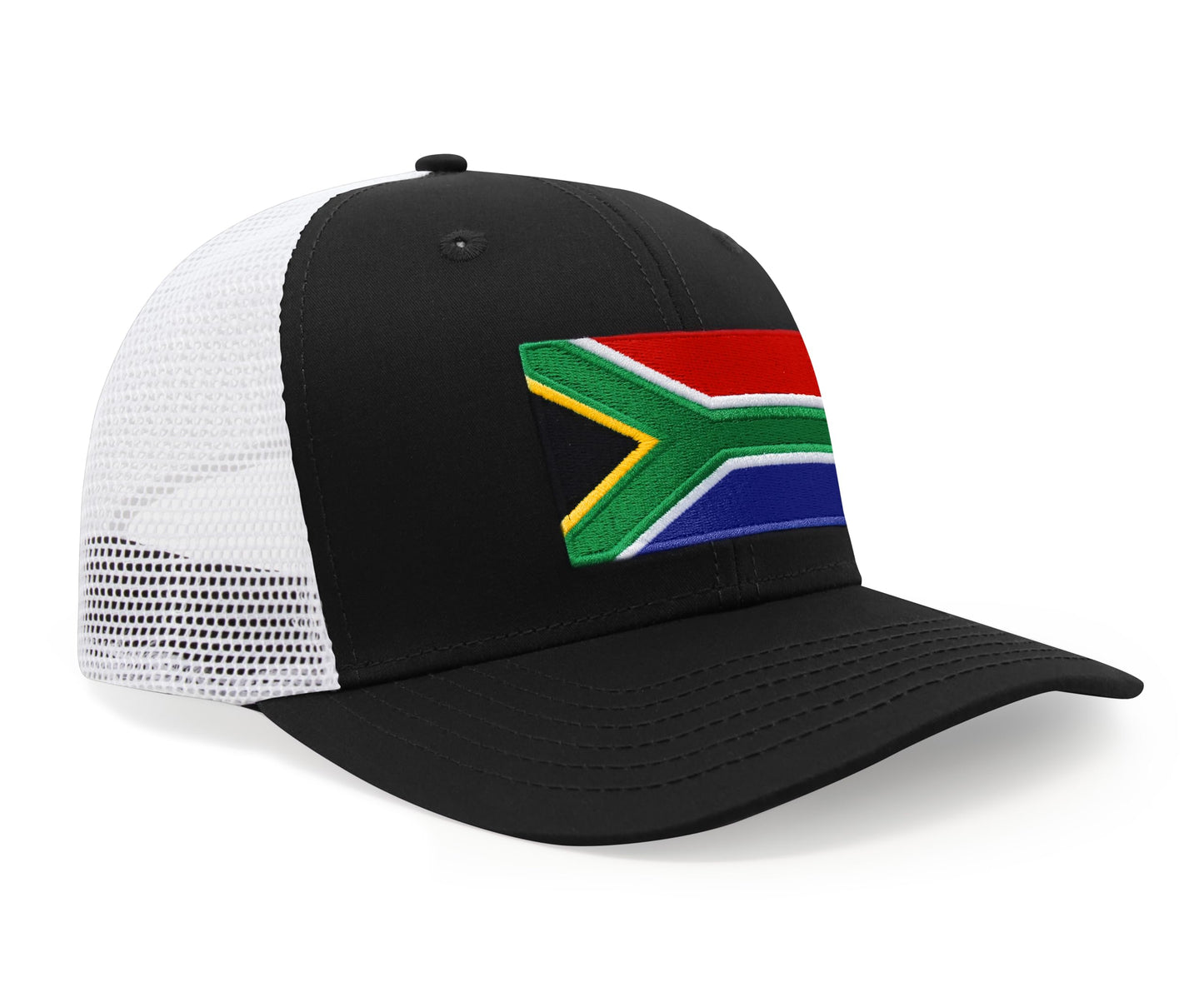 International Tie South Africa Hat for Men and Women - Snapback Trucker Baseball Cap (Black/White)