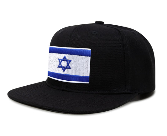 International Tie Premium Israel Flag Hat for Men and Women - Snapback Trucker Baseball Cap (Black Flatbill) - International Tie