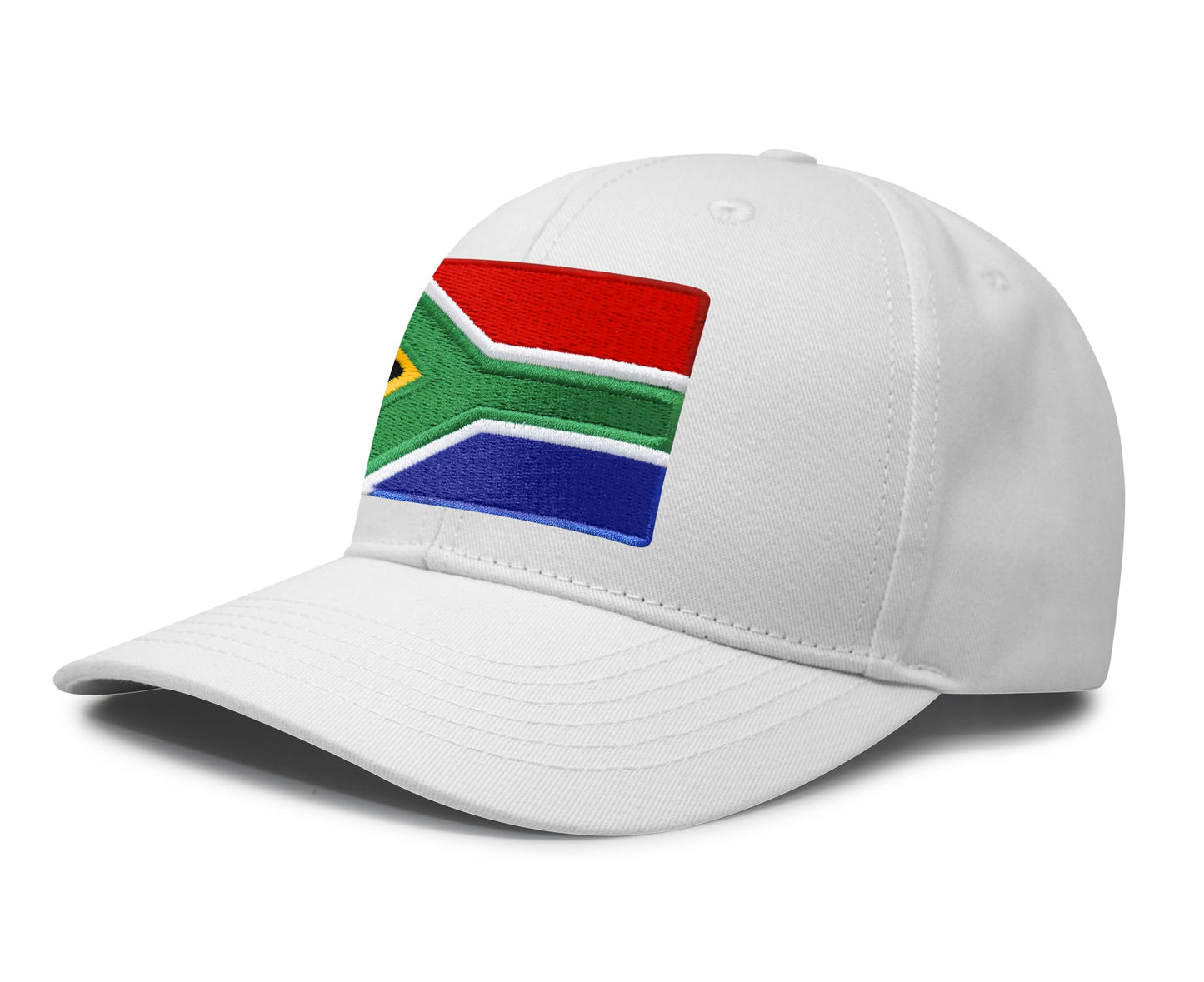 South Africa Flag Hat for Men and Women - Snapback Trucker Baseball Cap (All White)