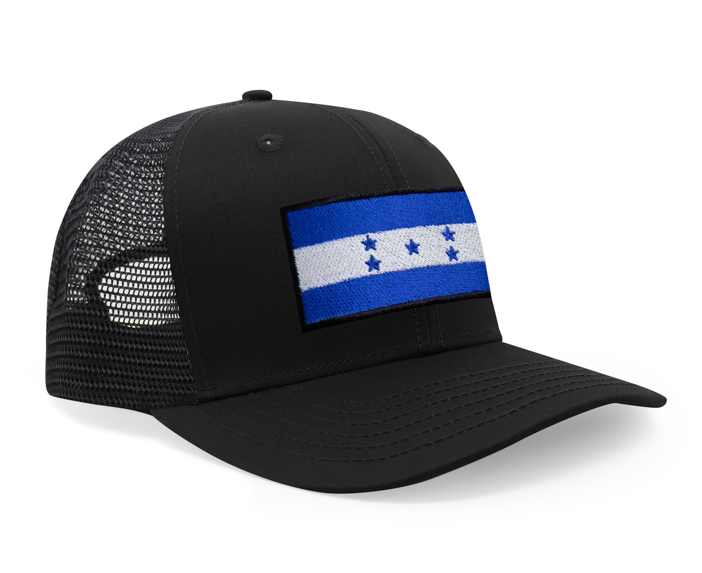 International Tie Honduras Flag Hat for Men and Women - Adjustable Snapback Trucker Baseball Cap (All Black)