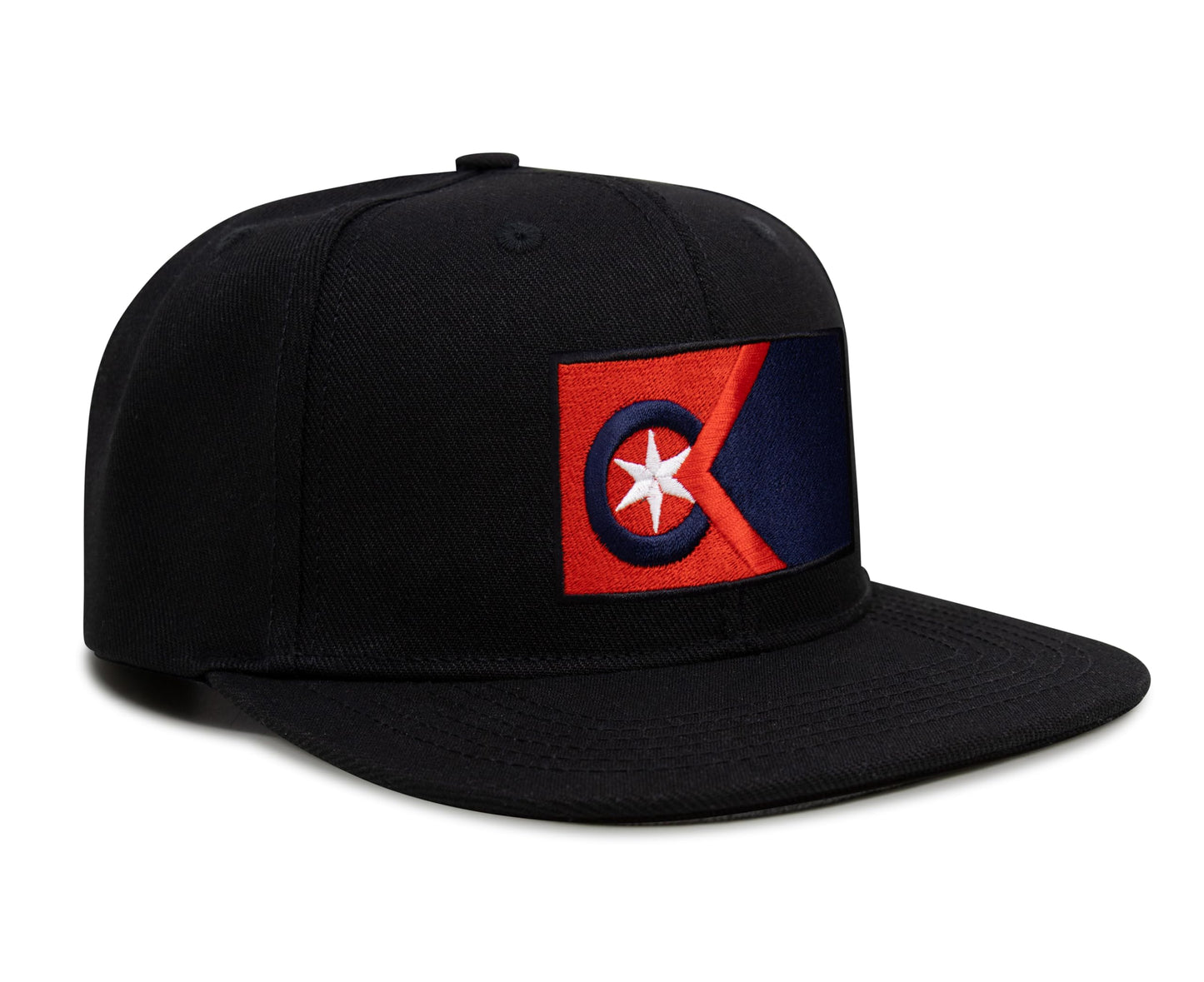 International Tie Cleveland Flag Hat for Men and Women - Adjustable Snapback Trucker Baseball Cap (Black Flatbill)
