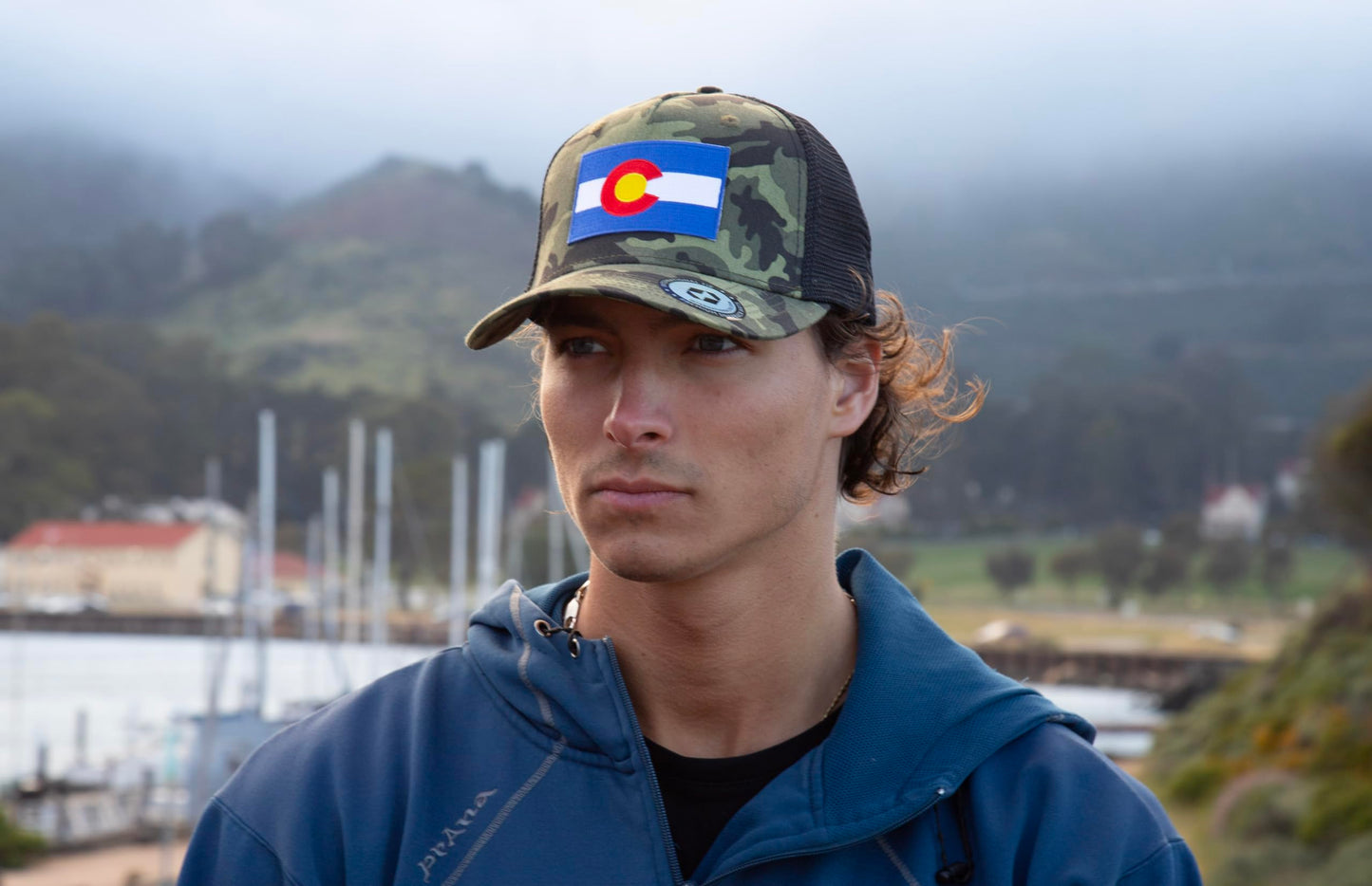 Colorado Flag Trucker Baseball Snapback Hat (Camouflage) - International Tie