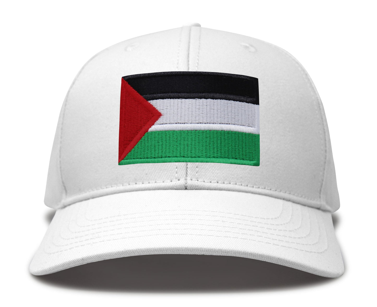 International Tie Palestine hat for Men and Women - Snapback Trucker Baseball Cap (All White)