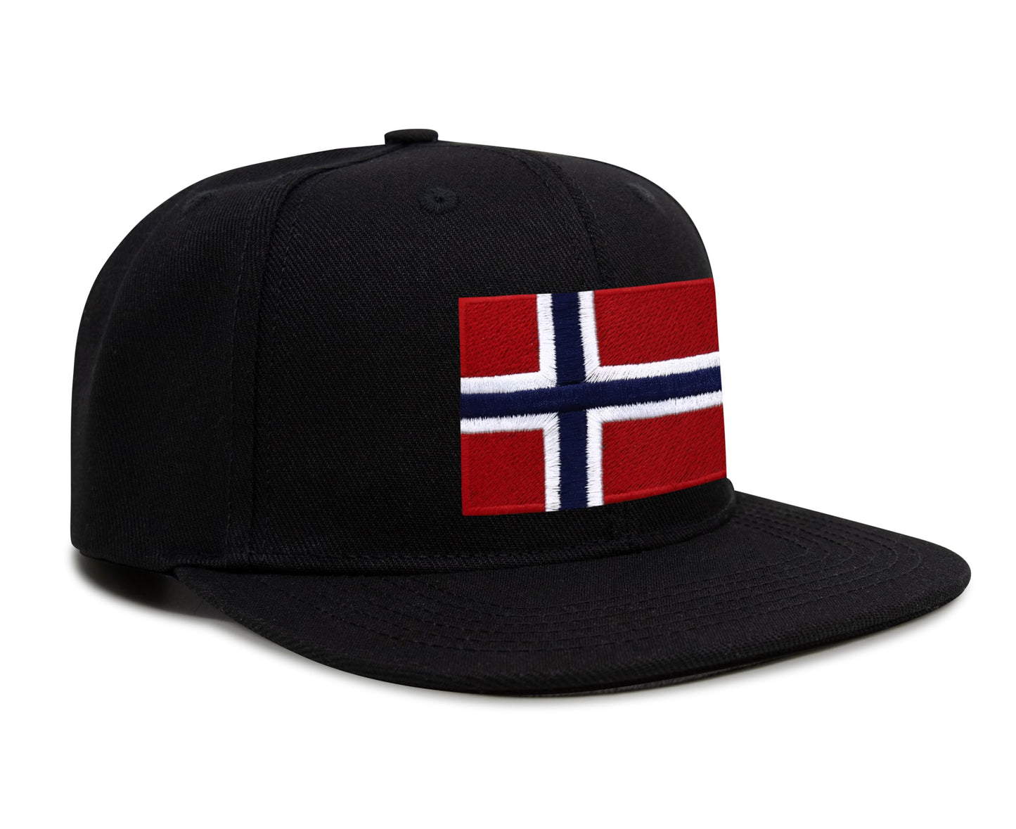 International Tie Norway Hat for Men and Women - Snapback Trucker Baseball Cap (Black Flatbill)